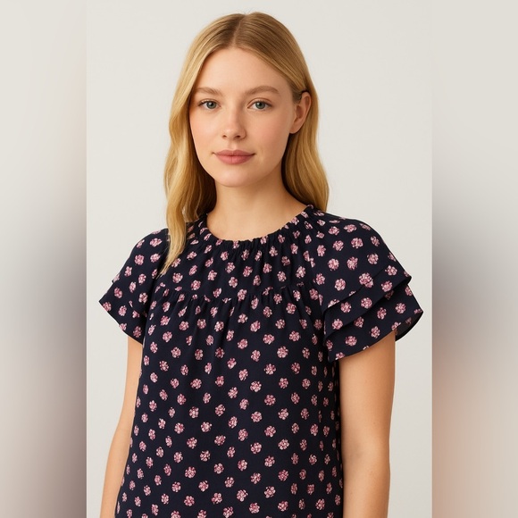 LOFT Multicolor Floral Knit Top - Picture 11 of 12